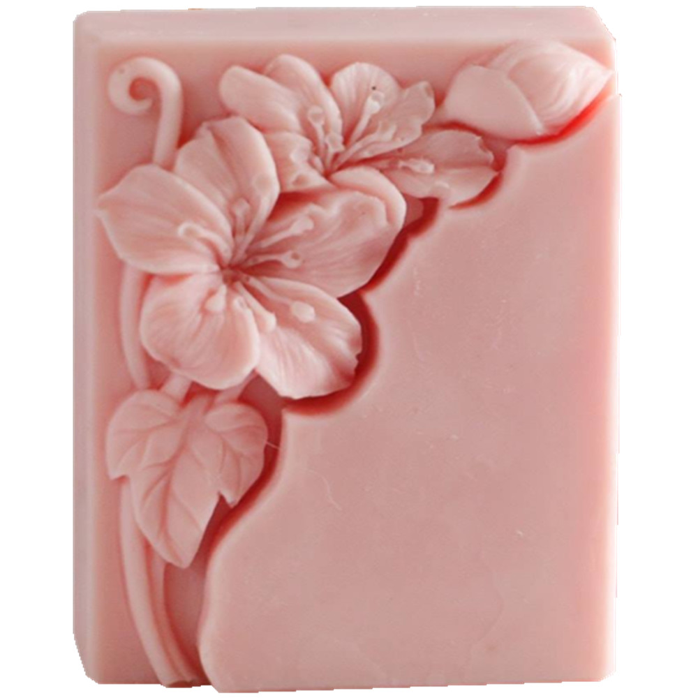 Soap Making Cold Process - 예쁜 꽃 비누 금형 직사각형 꽃