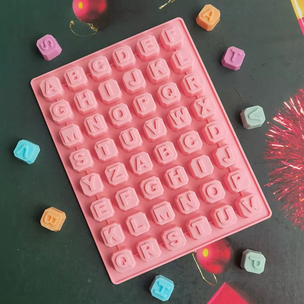 Soap Mold Silicone Loaf - 48 편지 Enghish 알파벳 문자 실리콘