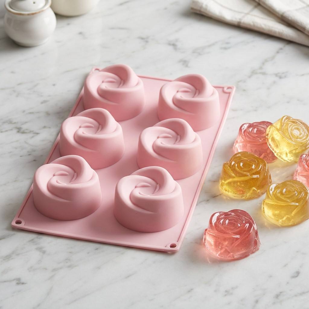 Soap Mold Silicone Loaf - 식품 등급 6구 장미꽃 실리콘 몰드