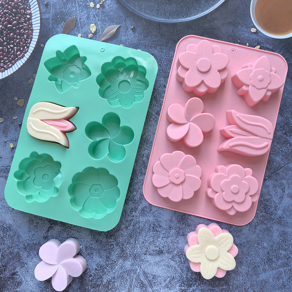 Soap Mold Silicone Loaf - 다양한 꽃 모양 실리콘 몰드, 비누