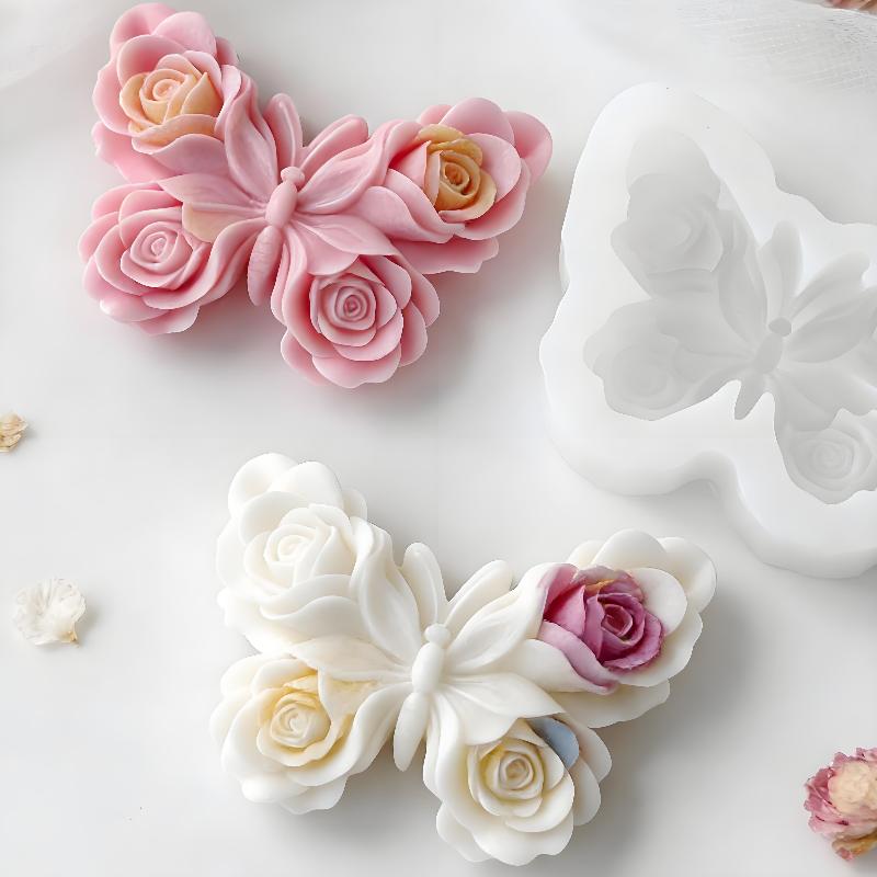 Soap Making Activity - DIY 장미 나비 모양 실리콘 몰드