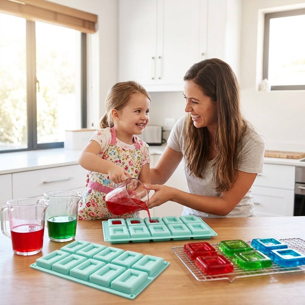 논스틱 10홀 직사각형 실리콘 베이킹 몰드 유연한 테두 - Soap Making Activity 리뷰 및 가격