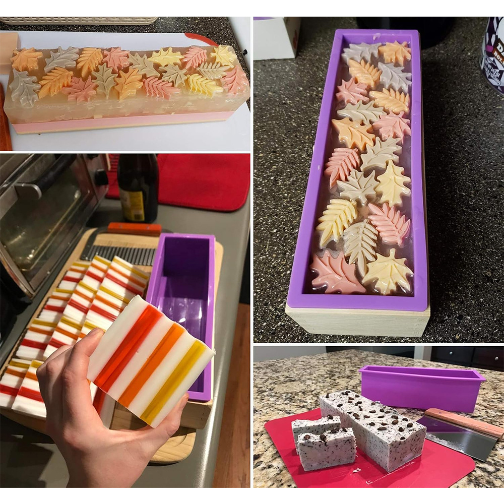 DIY 수제 비누 만들기 키트 대나무 절단 상자 및 실 - Soap Mold Silicone Loaf 리뷰 및 가격
