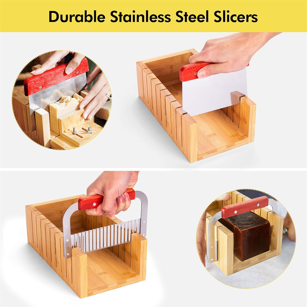 DIY 수제 비누 만들기 키트 대나무 절단 상자 및 실 - Soap Mold Silicone Loaf 리뷰 및 가격