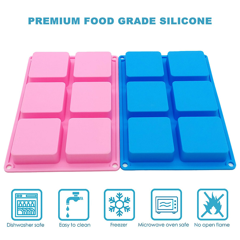 사각 비누 몰드, 6 구, 들러붙지 않는 실리콘 팬,  - Soap Mold Silicone Loaf 리뷰 및 가격