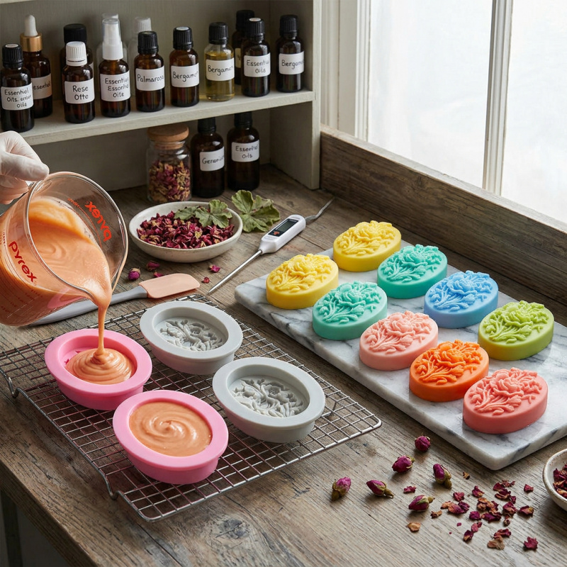 4개의 꽃 모양 실리콘 몰드, 쉽게 탈형이 가능하고 재 - Soap Making Activity 리뷰 및 가격