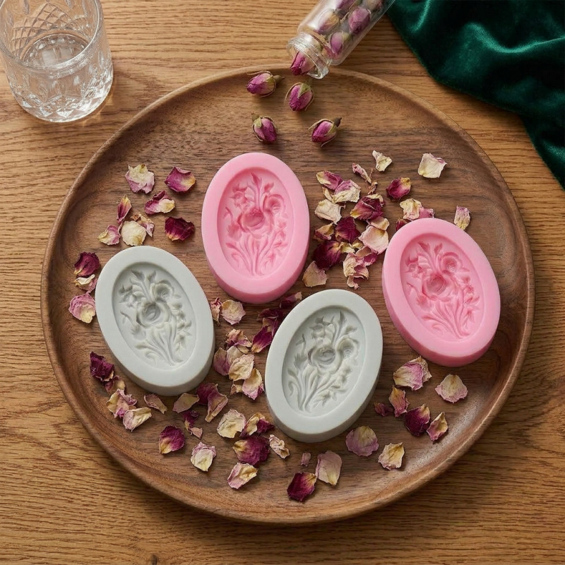 4개의 꽃 모양 실리콘 몰드, 쉽게 탈형이 가능하고 재 - Soap Making Activity 리뷰 및 가격
